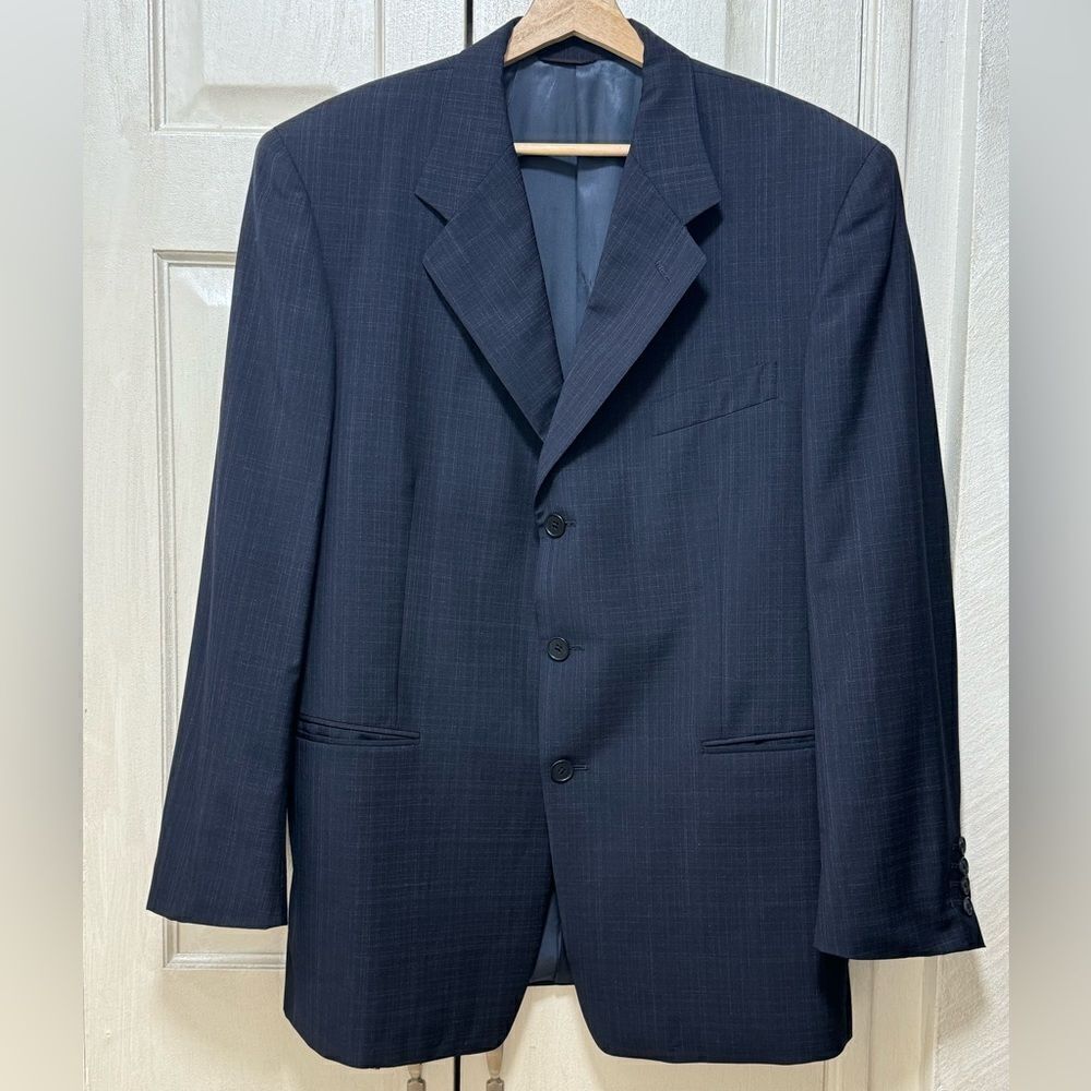 Lubins B.Kaiserman Loro Piana Wool Navy Blue Men’s 42R W36 Blazer Lightweight